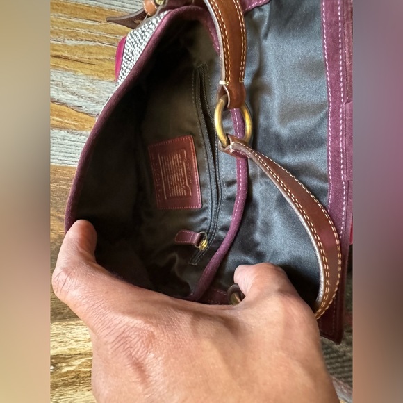 Vintage COACH Tweed, Leatherr & Velvet Shoulder Bag - Picture 5 of 7